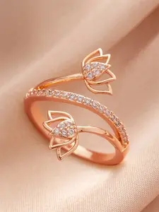 1 PC Elegant Cubic Zirconia Butterfly Ring For Women For Wedding Engagement Jewelry Valentine's Day Tulip Rings