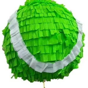 Tennis Ball Piñata 3D round 14in diameter (rope and 1 hanging tennis ball 3in) Dogs Party Decoration Supplies
