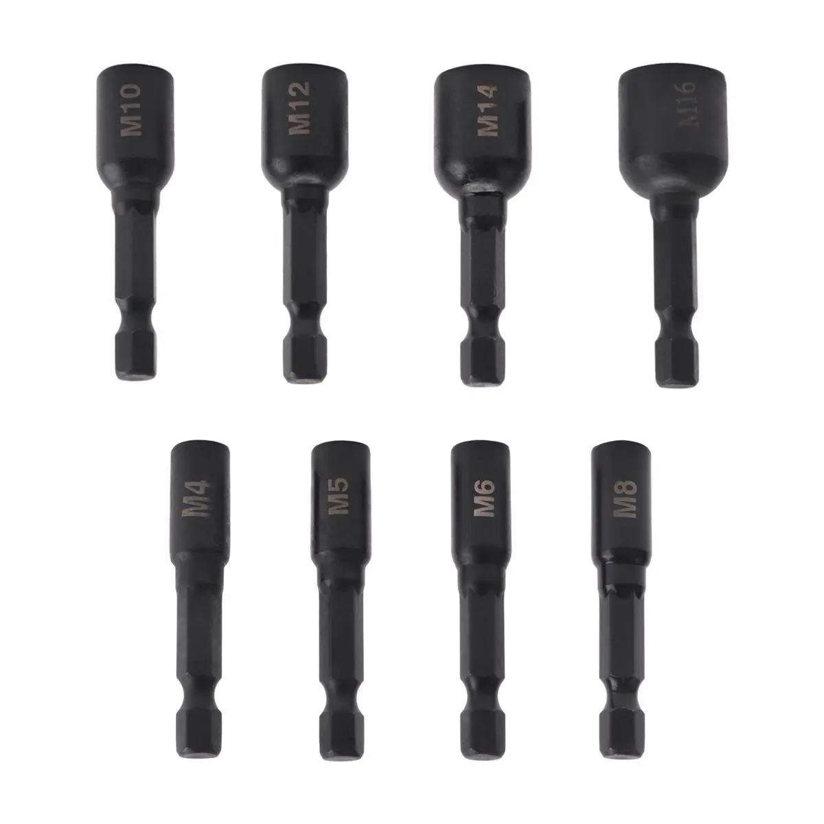 8pcs Metric Tap Die Socket Adapter Set, 1/4-Inch Hex Shank, M4-M16 Size Tool for Electric Drill Machine Threading Tasks