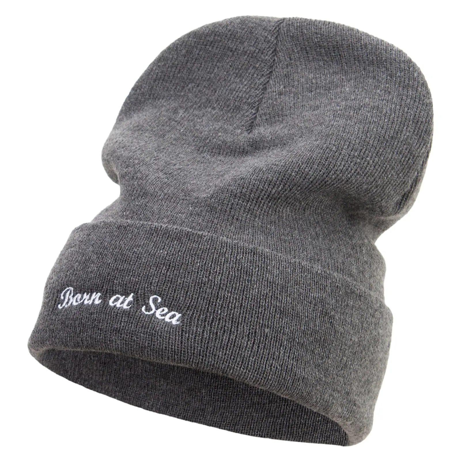 Born At Sea Embroidered Big Size Acrylic Long Beanies