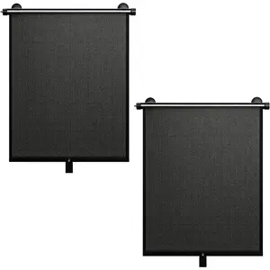 2 PCS Car Side Window Sun Shade, 17.7'' x 20'' Retractable Roller Car Window Shade with Suction Cups, Blocks Heat and Glare Protection Vehicle Sun Shades, Fit for Cars SUV Truck