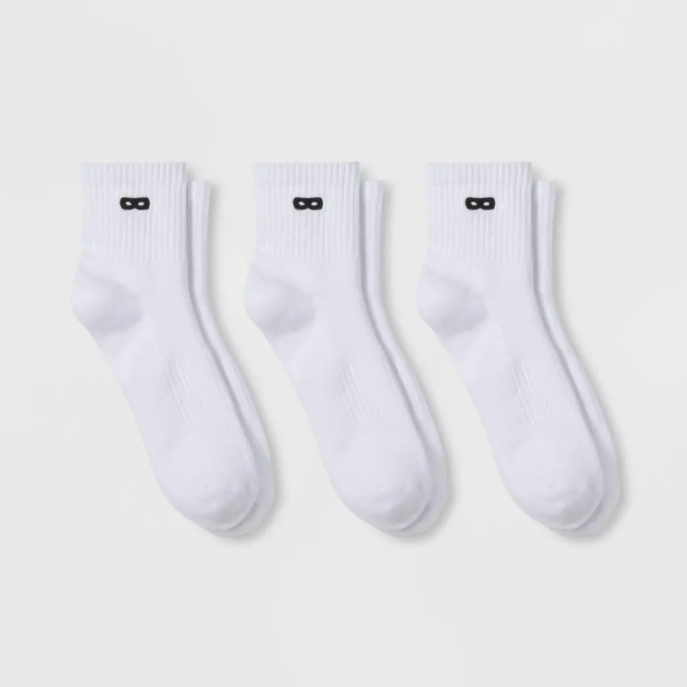 Pair of Thieves Men BOWO Cushion Ankle 3 Pack  White Men's 6-12 / Women's 8-12