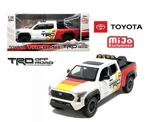 MiJo Exclusives 1:24 2024 Toyota Tacoma TRD Off-Road Custom White with Yellow/Orange/Red Limited Edition