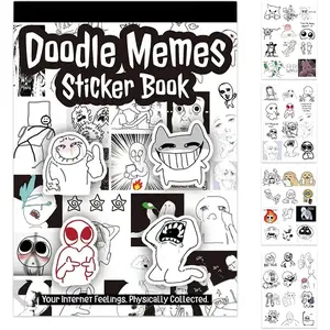 Doodle Memes Sticker Book for Adults - Feelings Expression Stickers, Sticker Sheets, Emotional Regulation Teaching Aids, Funny Meme Collection for Journaling, Scrapbooking & Mental Health Support, Stress Relief Gift