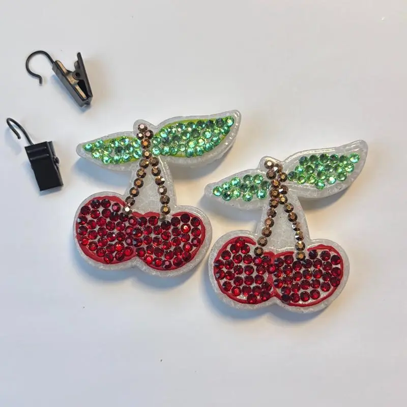 Cute Rhinestone Cherry Car Scented Vent Clips, 2-Piece Car Interior Accessories Set