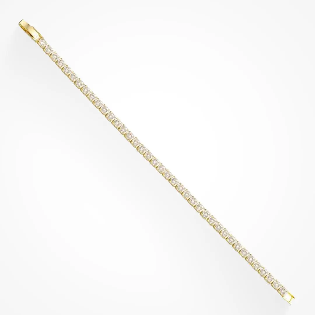EVRY JEWELS Gold or Silver Plated Women's Icy Tennis Bracelet