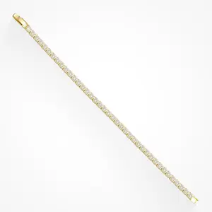 EVRY JEWELS Gold or Silver Plated Women's Icy Tennis Bracelet