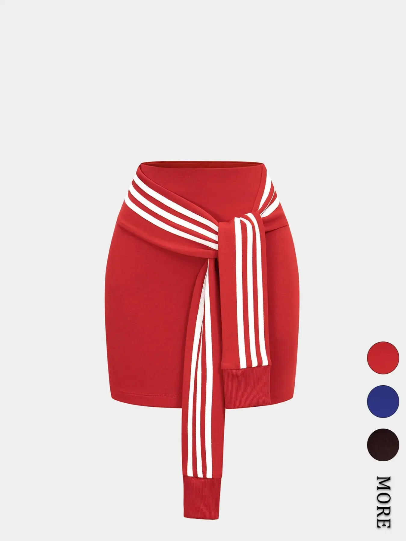 Women's Colorblock Striped Tie Waist Mini Skirt, Sporty Fitted Short Skirt, Solid Pattern, Ideal for Daily Wear and Sports