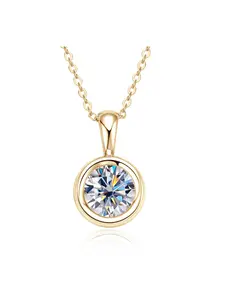 1 Carat Moissanite Pendant Necklace, S925 Silver, Couples Fashion Jewelry, Perfect for Dates, Parties, Gifts for All Occasions