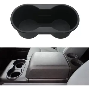 Cup Holder Insert| Compatible with 2004-2014 F150 Without Flow Through Center Console| Replaces 4L3Z-1513562-AAA Front Dual Black Cup Holder