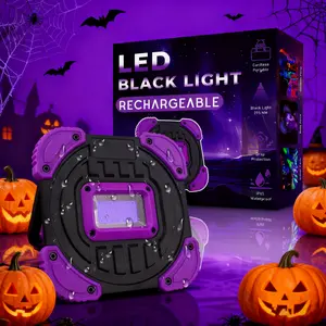 Rechargeable Work Light, UV Flood Light, IP65 Waterproof, Cordless 395nm LED Black Light for Glow Party, Body Painting, Fishing, Halloween Party, Neon Party, Christmas, Gifts