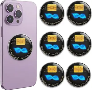 Shungite Mineral Harmonizer Chip Stickers – 6‑Pack 5G Neutralizer Discs for Cell Phones, Tablets, Laptops, WiFi Routers & Home Electronics – Energy Balancing