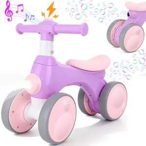 Kids Balance Bike with Bubble Machine,4 in 1 Boys Balance Bike,Music,LED Lights, Christmas Gifts for Boys Girls