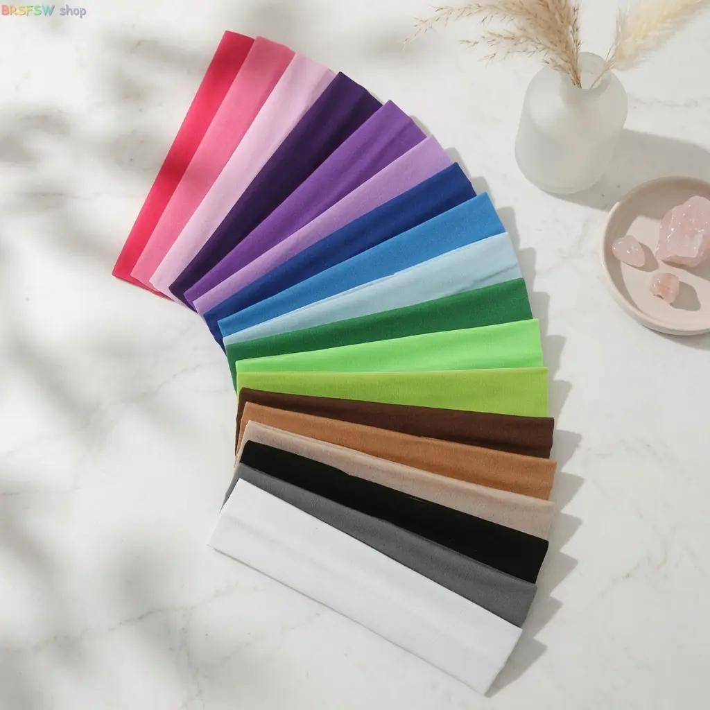 Women's Multicolor Athletic Headbands - 4-18 Pack Absorbent Sweat-Wicking Breathable Fabric, Non-Slip Elastic for Secure Fit, Personal Expression, Yoga, Running, Non-Slip Elastic Bands homedecor,back to school,back to school haul
