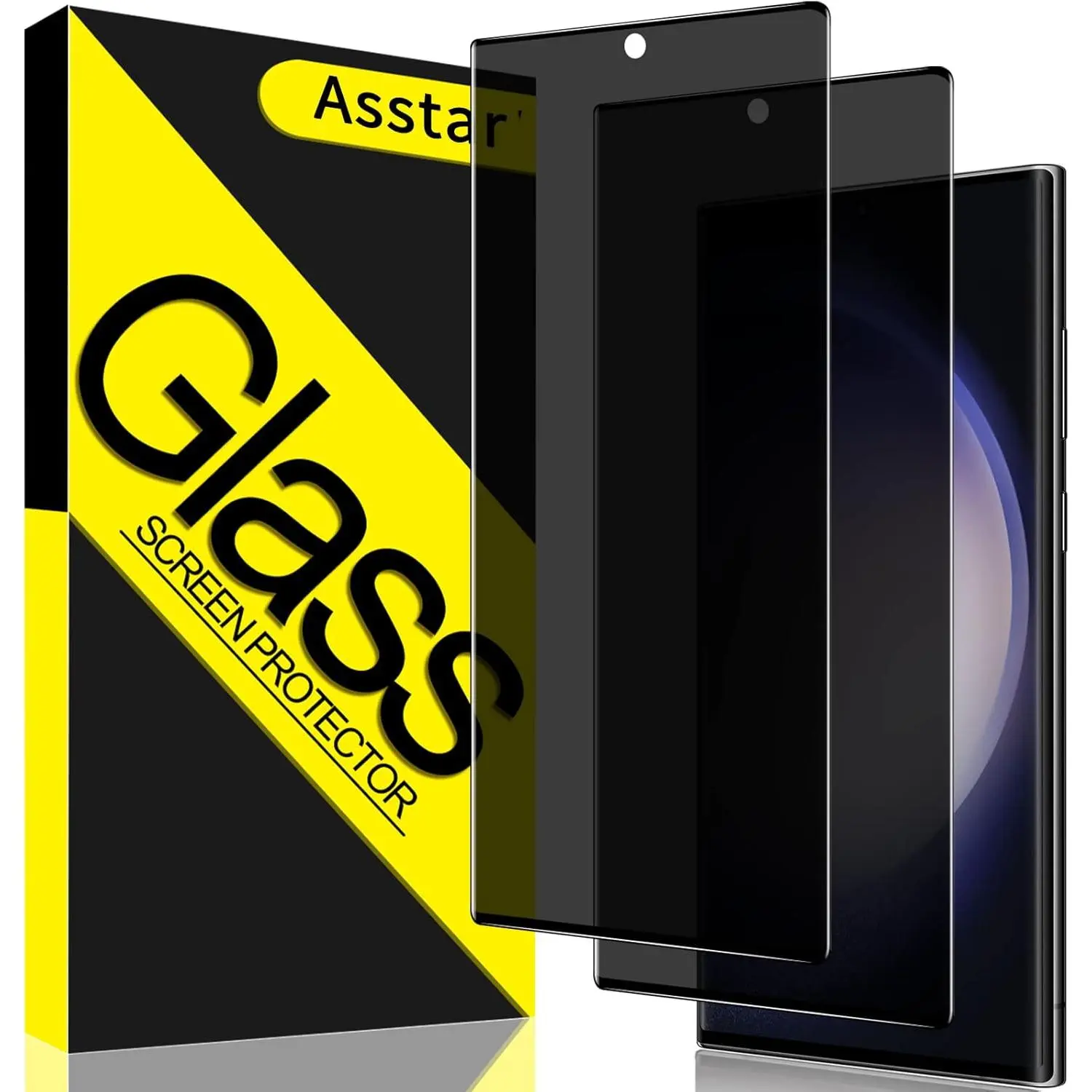 2 Pack Samsung Galaxy S23 Ultra Privacy Screen Protector,9H Hardness Tempered Glass Screen Protector for Samsung Galaxy S23 Ultra,Anti-Scratch Case Friendly [Don’t Support Fingerprint Unlock]