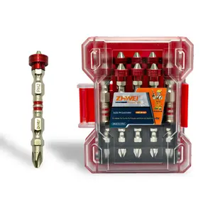 Magnetic Phillips Screwdriver Bit Set, PH2 Size, S2 Heat-Treated Steel, CNC Machined, Anti-Fracture for Impact Driver & Drill