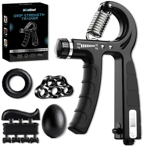 Homhut Hand Grip Strengthener Kit 6-in-1,Adjustable Resistance Gripper, Forearm Exerciser, Finger Stretcher & Stress Relief Grip Ball,Perfect for Athletes, Gym Lovers & Boyfriend Gift