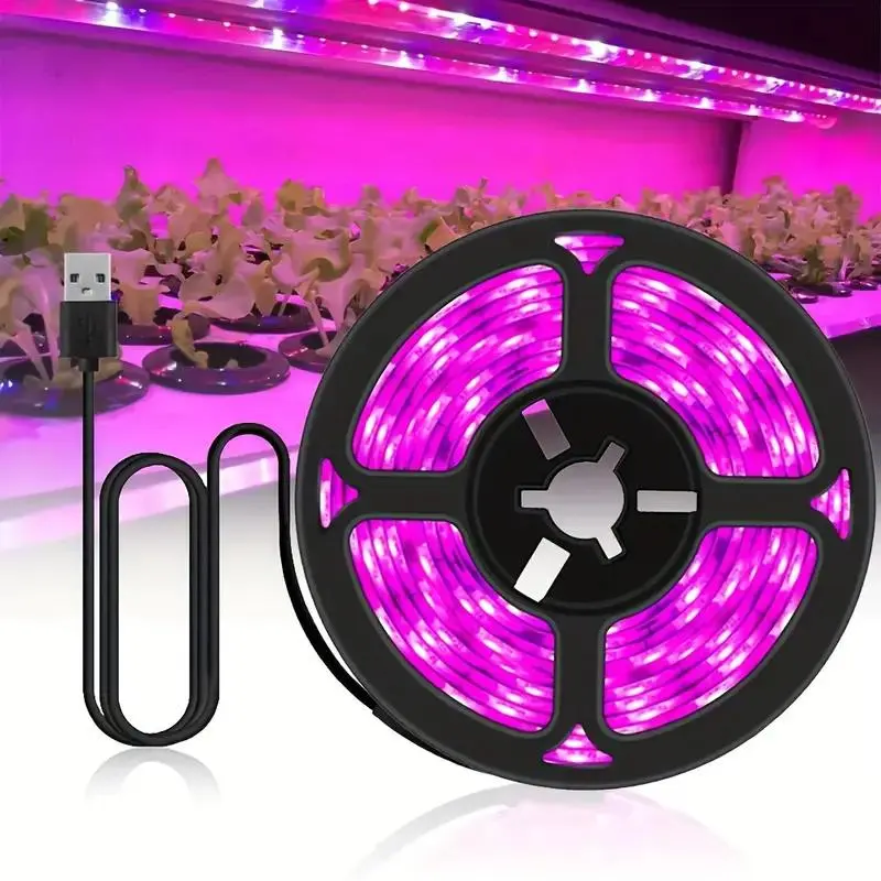 USB Powered Full Spectrum LED Plant Grow Light Strip, Adjustable Plant Grow Light with Remote Control, Indoor Plant Grow Light for Home Garden Flower Lighting, Grow Lights for Indoor Plants