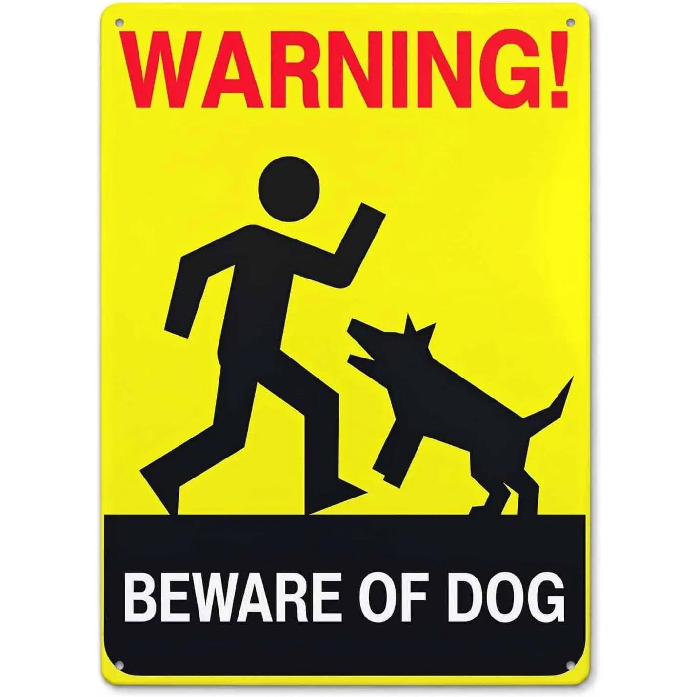 Beware Of Dog Signs 8X12 Inch Metal Warning Decor for Yard Private Property | Tin Warning Signs with Bold Text Yard Security Decor Sturdy Outdoors All-Weather Use Essential for Pet Owners