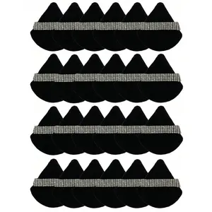 Black Triangle Shaped Powder Puff Set For Loose Powder, With Crystal Velvet Short Hair, Makeup,Cheap,Travel,Makeup Accessories,Puff,Makeup Blender,Powder Puff,Makeup Sponge,Makeup,Makeup Tools,Gifts,Gifts For Women,Christmas Gifts