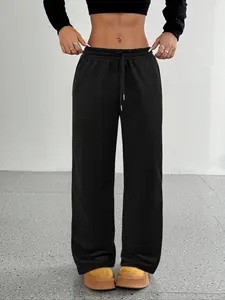 Unisex's Solid Color Sweatpants, Casual Comfy Loose Pants for Daily Wear, Unisex's Trousers for All Seasons