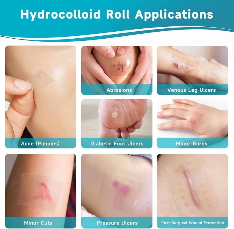 Advanced Hydrocolloid Healing Roll Patch – Medical Grade Invisible Acne & Pimple Patch Tape, Fast Skin Recovery Patch, Waterproof & Absorbent Wound Care Bandage (2in×13ft) Scar Treatment & Skin Repair