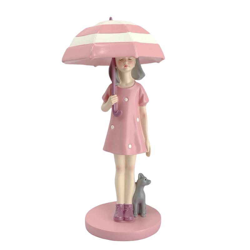 Charming Pink Girl Statue Set - Cute Resin Home Decor, Tabletop Ornament, and Sweet Gift, perfect for placing on a desk or shelf, and an ideal birthday gift for best friends and loved ones.