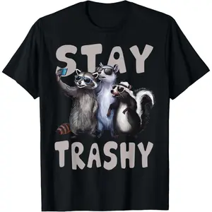 Stay Trashy Funny Raccoon, Opossum, Skunk funny tshirts Men T-Shirt