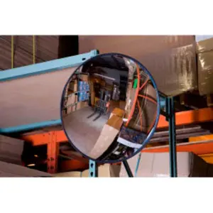 Global Industrial 670556 Round Glass Convex Mirror - Indoor - 30 in. Dia. - 160 deg Viewing Angle - Silver