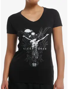 Sleep Token Bubbles Girls V-Neck T-Shirt Hot Topic Exclusive T-Shirt Sleep Token Shirt, Even In Arcadia Shirt, Scene Sleep Token Even In Arcadia Shirt