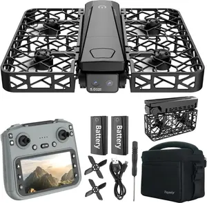 Foldable Mini RC Camera Drone for Adults & Beginners, Full Propeller Guards, Crash-Proof, Auto Follow Flight, Adjustable Speed, 1-Key Takeoff Landing, Easy-Control Portable Remote UAV Pocket Drone