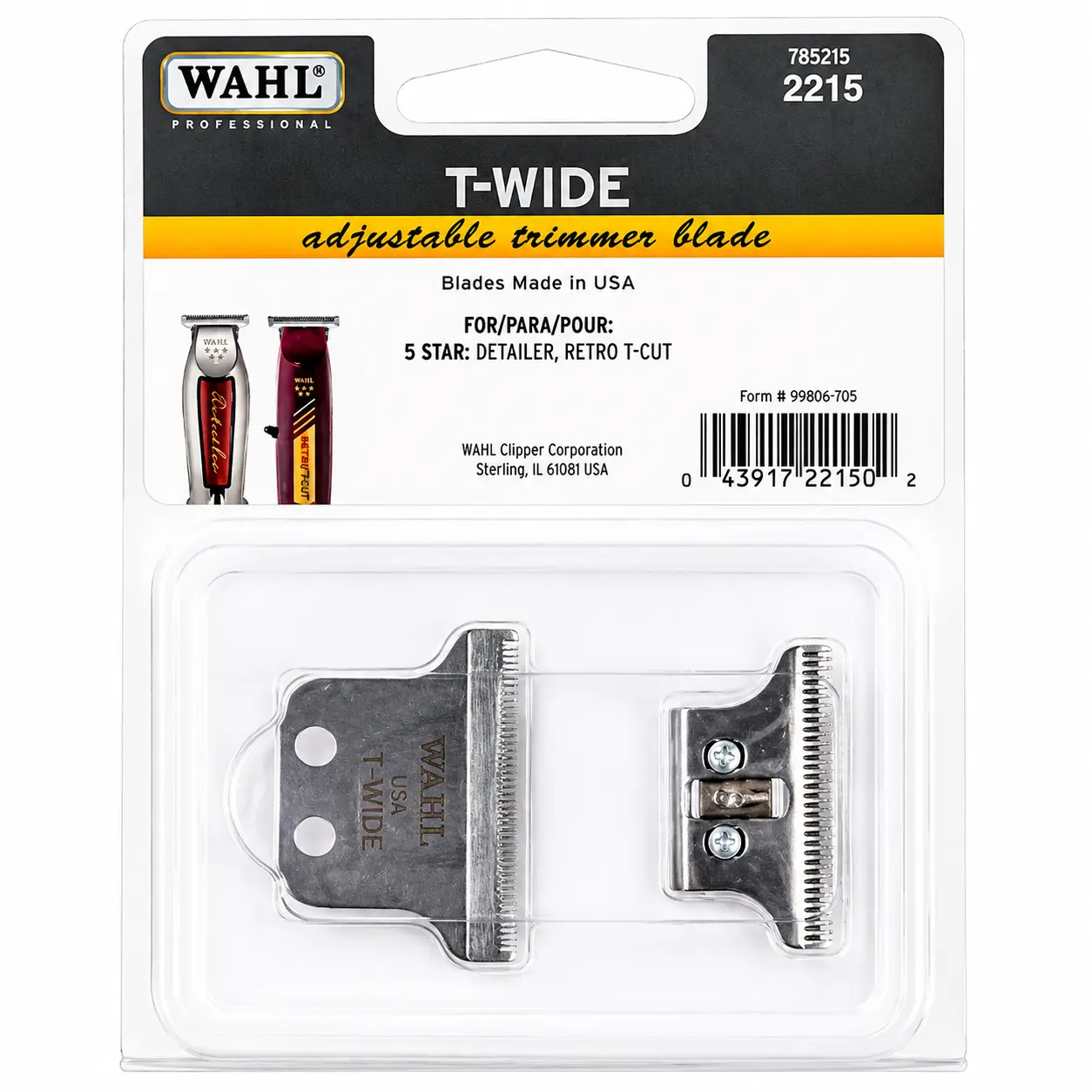 Wahl Professional T-Wide Adjustable Trimmer Blade 2215