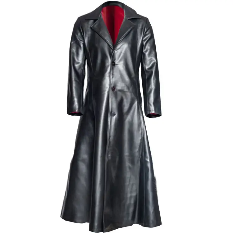 Men's Vintage Leather Jacket with Collared Neck, Plain Slim Fit Button-Closure Biker Style for Autumn and Winter