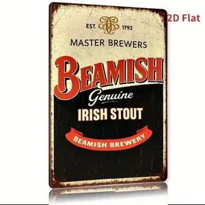 Retro Vintage Aluminum Beer Sign Wall Decor 8x12 Inch Rustic Irish Stout Bar Plaque for Pub Cafe Home Wall Art Gift for Men