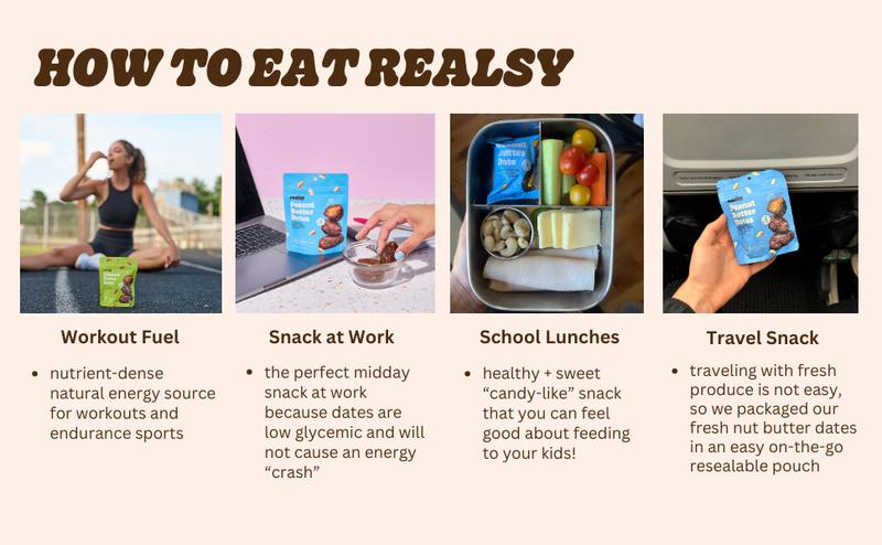 Realsy Nut Butter-filled Medjool Dates - Snack Packs, 3 Whole Dates, No Added Sugar, Gluten-Free, Vegan, High Fiber, Organic, 12-Pack Options Sweet Dried