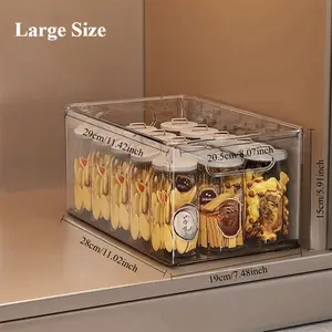 1 PC Portable Storage Basket - Perfect for storing office supplies, sundries, cosmetics, etc. Stylish and sturdy stackable storage container, space-saving, home storage solution. Cabinet storage box, desktop snack & sundries organizer storage basket