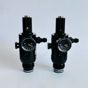 800Psi Output 4500psi double oring Black Paintball Pcp Air Tank Regulator Valve For Co2 Tank Air Pressure Regulating Valve Oxygen Co2 Gas Tank Regulator Air Pressure Regulator Valve 5/8-18UNF Inlet Thread