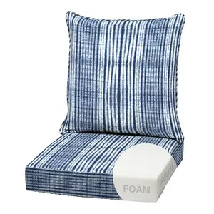 ARDEN Outdoor Foam Deep Seat Cushion Set, 22 in x 24 in, Weather-Proof, Rain-Proof, Fade Resistant Patio Cushion, Bottom and Back Cushion for Chair
