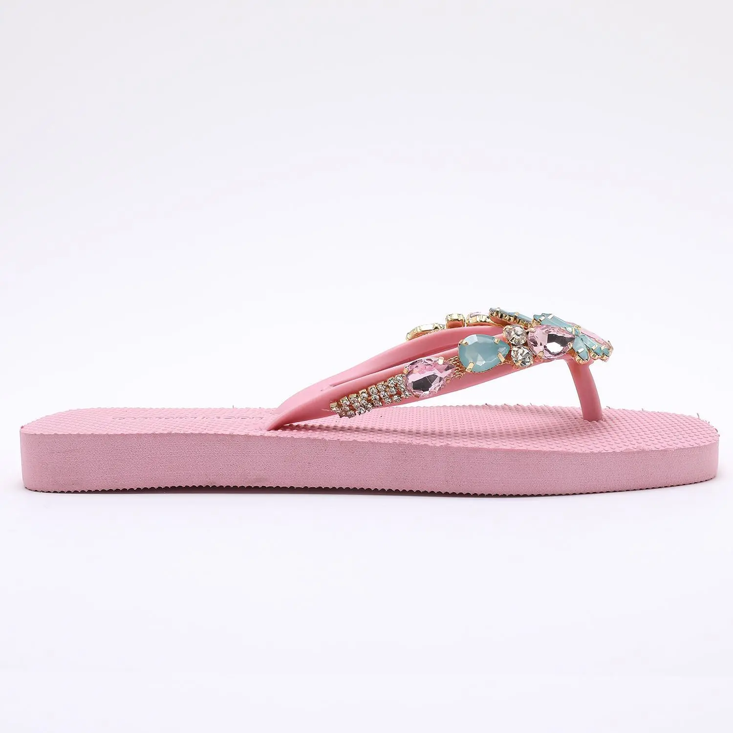 Women's Trendin Mode Beach Flip Flops - Sandals Women, Non-Slip Textured EVA Sole with Wet-Floor Grip, Lightweight Comfortable Slippers for Poolside Local Holidays Travel Summer (Multi Colors, Pink), Flipflop Slide, Beach Slides Footwear, Colorful Flat Sa
