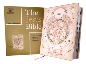 The Jesus Bible Artist Edition, ESV, (With Thumb Tabs to Help Locate the Books of the Bible), Leathersoft, Peach Floral, Thumb Indexed by Passion Publishing||Zondervan [Leatherbound Book]
