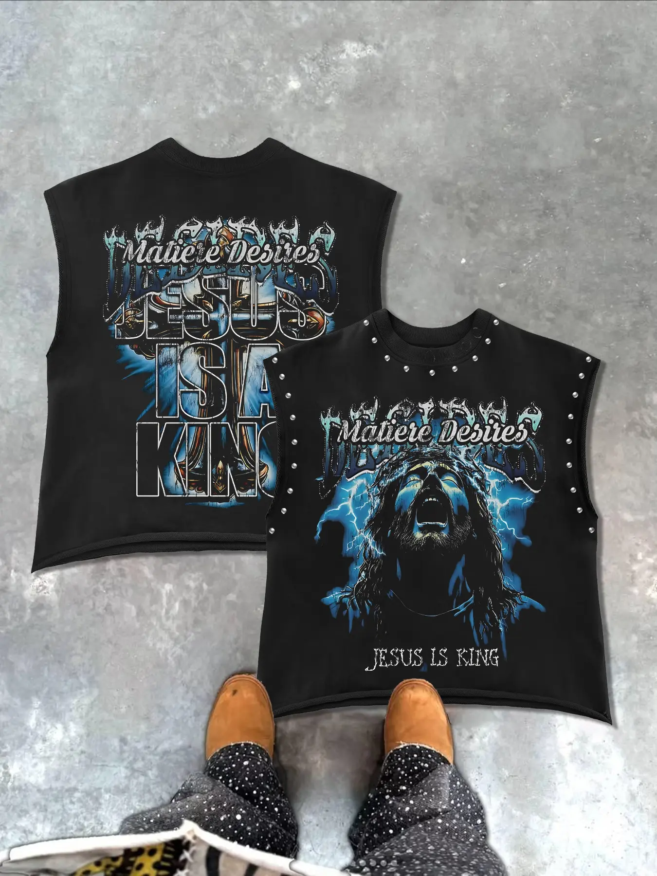 Men's Casual Vest with Jesus Faith Graphic Print, Regular Fit, Fashionable, Aesthetic and Versatile, Perfect for Commuting and Weekend, Menswear