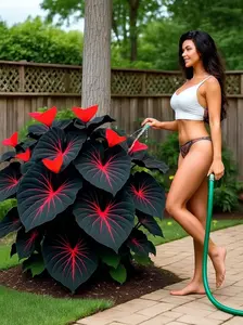 700PCS Black Red Hosta Seeds – Rare Perennial – Easy to Grow, Perfect for Shade Gardens, Pots, Indoors & Outdoors