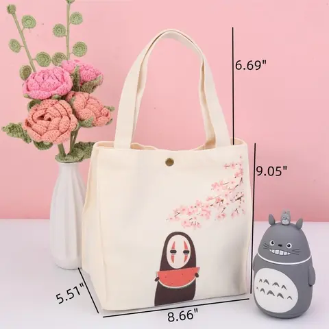 Cute Lunch Bag, Japanese Handmade Canvas Work Lunch Totes,Birthday/Holiday Gifts