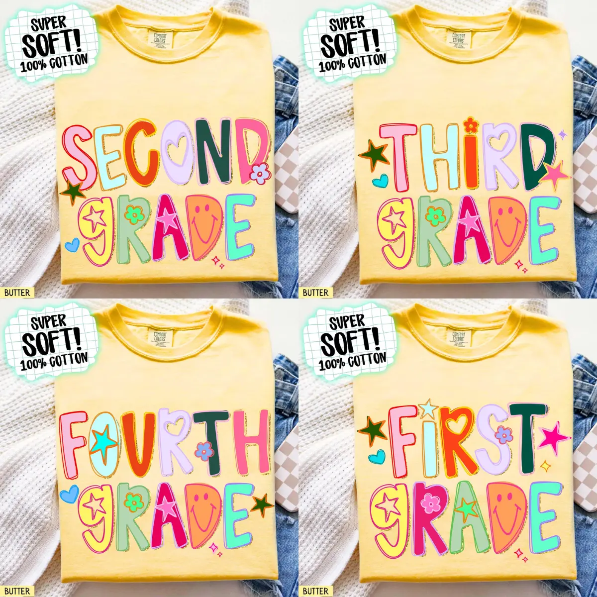 Comfort Colors Custom Grade Teacher Shirt, Personalized Kindergarten to 8th Grade Tee, Back to School Gift, Full Size, Full Color