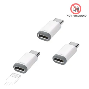 Lightning Female to Type C Male Charger Adapter Compatible with Lightning Cable Connector Compatible with Type-C iPad iPhone Samsung (3-Pack) [NOT FOR AUDIO/OTG]