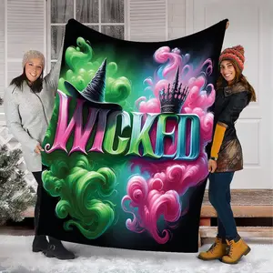 Wicked Change For Good Blanket, Defy Gravity Broomstick Magic Wand, Wizard Movie, Wicked Musical Fan Gift, Wizard of Oz Blanket