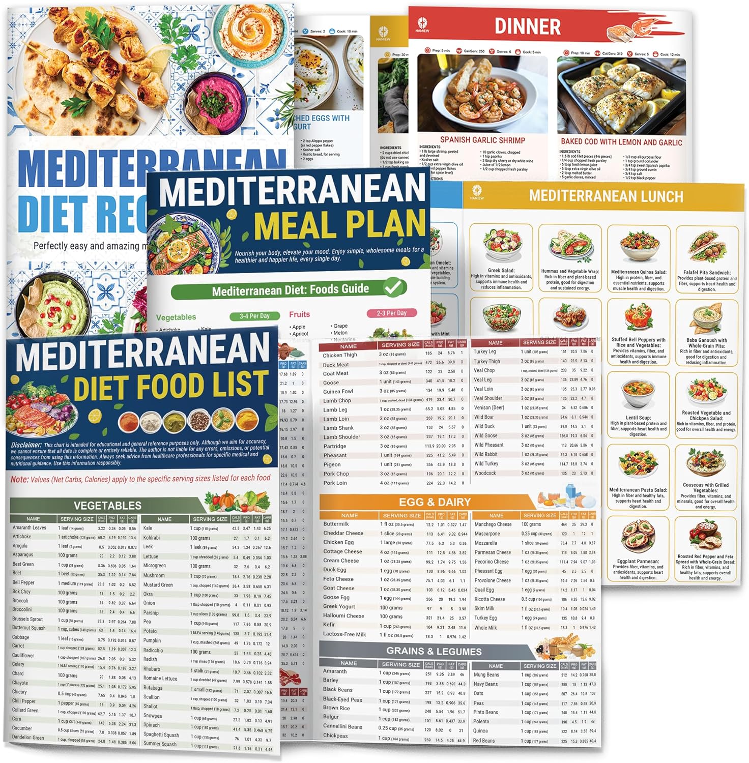 [Gift] Mediterranean Diet for Beginners & Seniors, 28-80 Heart Healthy Recipes, 28-Day Meal Plan Chart,  Simple–Convenient–Smart–Easy to Use,Mediterranean Diet Food List, Blue Zone & Low Cholesterol Food
