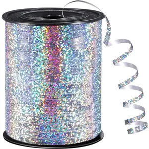 Silver Ribbon 600 Yards 1/5 Inch Curling Ribbon Balloon String Metallic Silver Ribbons for Gift Wrapping Art Crafts Wedding Party Decorations