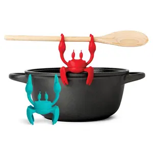 Red Crab Silicone Utensil Rest - Kitchen Gifts, Silicone Spoon Rest for Stove Top - Heat-Resistant, Steam Releaser Racks