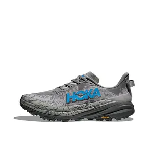 HOKA ONE ONE Speedgoat 6 Men's Low-Cut Trail Running Shoes with Breathable Mesh and Rubber Cushioning in Gray-Blue Trending Shoes, House White Official Shoes to Get / Maison Mihara